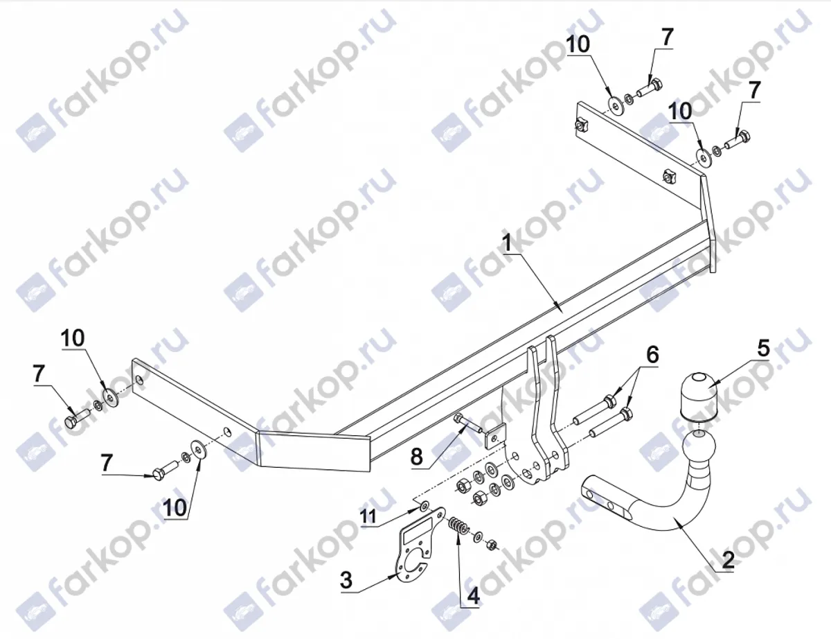 Фаркоп Auto-Hak для Volkswagen Polo 2009-2017 (хетчбэк) K 52 в 