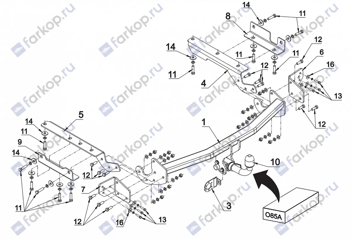 Фаркоп Auto-Hak для Toyota RAV4 2013-2019 0 85A в 