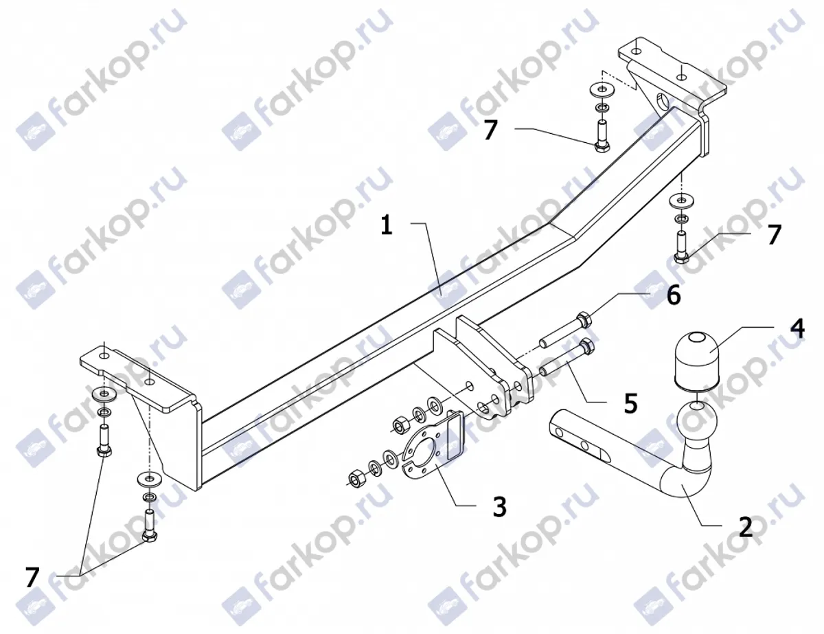 Фаркоп Auto-Hak для Toyota Yaris Verso 2000-2006 0 16 в 