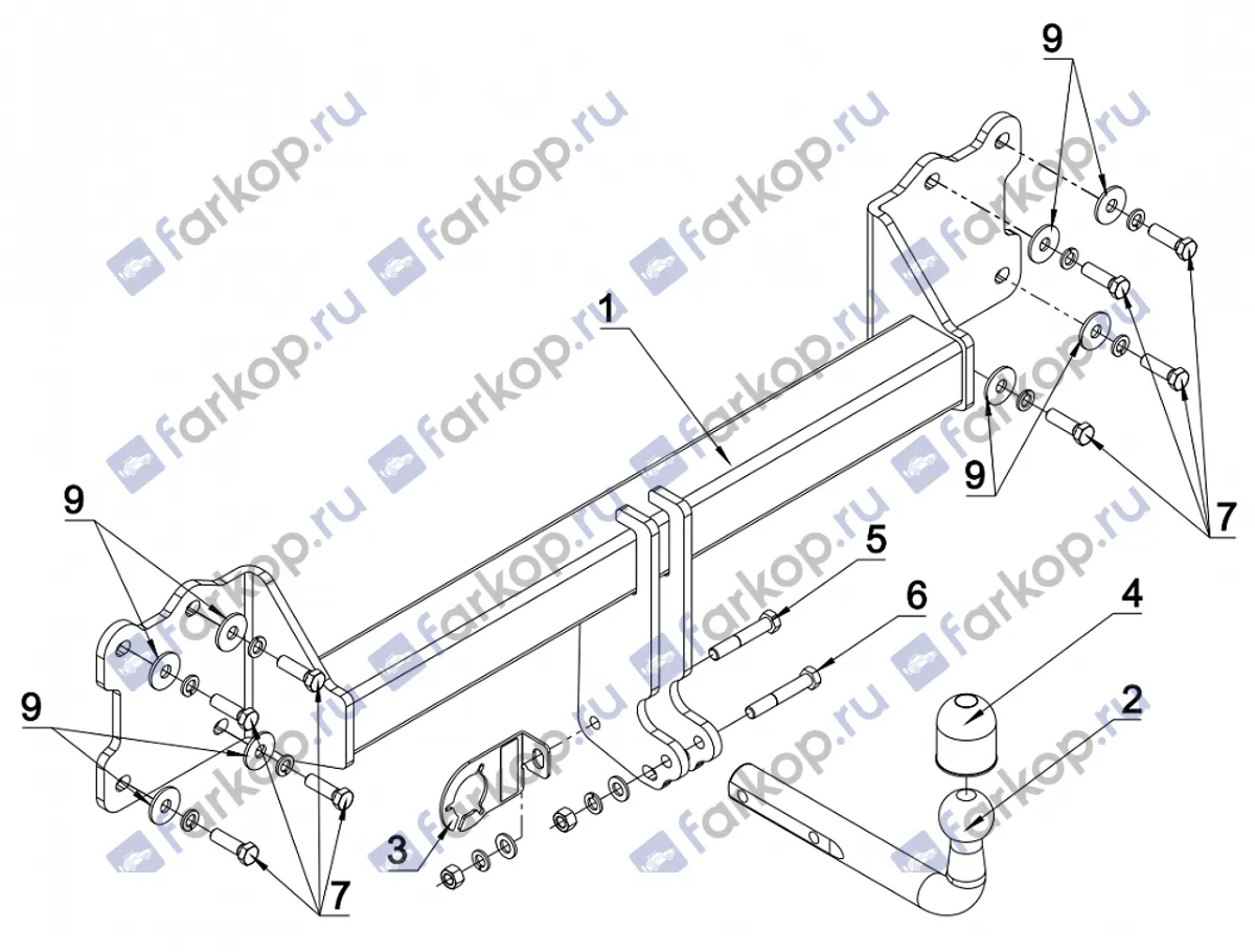 Фаркоп Auto-Hak для Audi Q7 2015-2020 A 32 в 