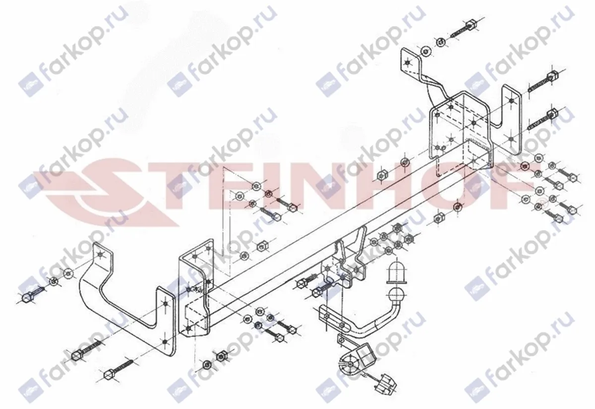 Фаркоп Steinhof для Peugeot 407 2004-2011 P-040 в 