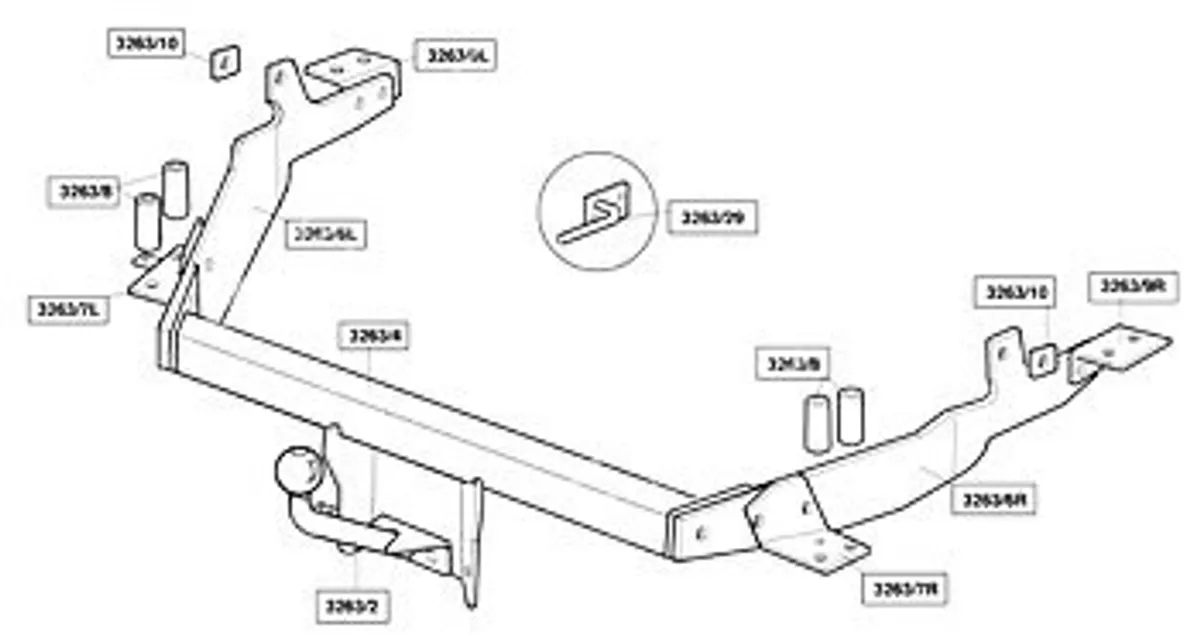 Фаркоп Brink для Hyundai Starex 4WD 1997-2007 326300 в 