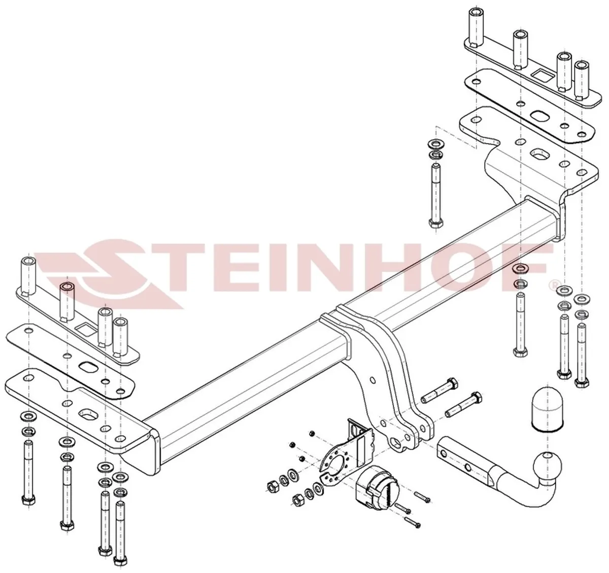 Фаркоп Steinhof для Land Rover Discovery Sport 2014-2019 (кроме авто с запасным колесом) L-104 в 