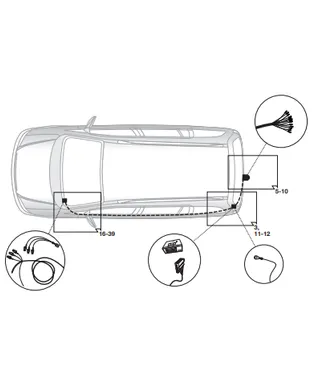 Электрика фаркопа Hak-System (13 pin) для Volkswagen Touran 2003-2015 21500559 в 