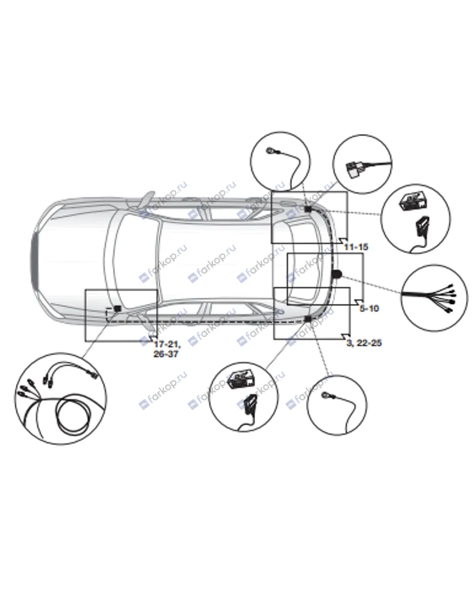 Электрика фаркопа Brink (7 pin) для Audi Q3 2011-2018 701413 в 