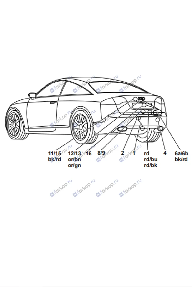 Электрика фаркопа Westfalia (7 pin) для Audi A4 2007-2015 305216300107 в 