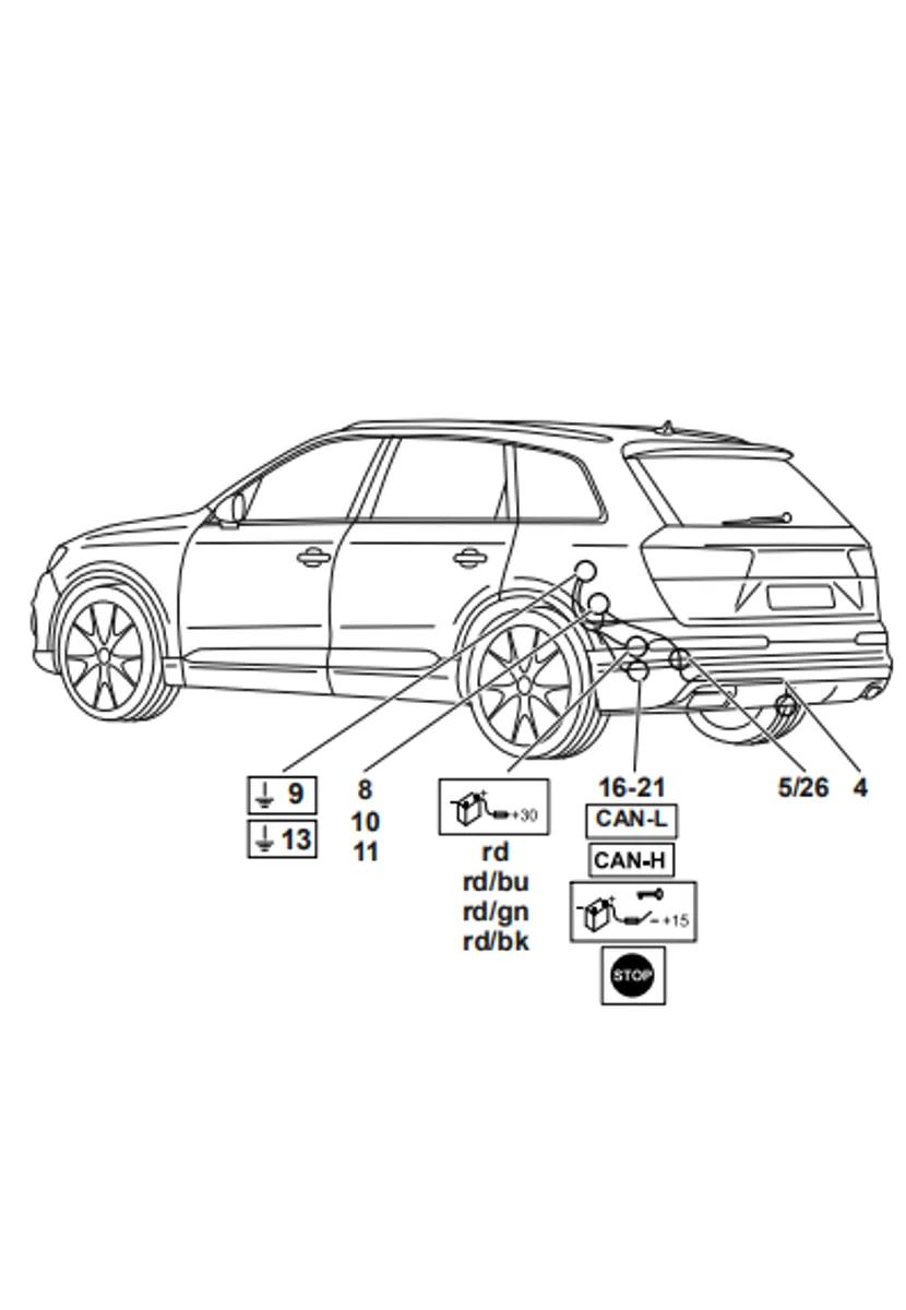 Электрика фаркопа Westfalia (13 pin) для Audi Q5 2017- 305437300113 в 