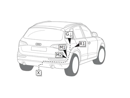 Электрика фаркопа ECS (7 pin) для Audi Q5 2008-2016, (на авто с подготовкой) AU035B1 в 