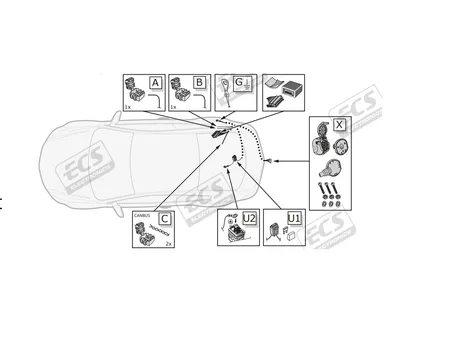 Электрика фаркопа ECS (7 pin) для BMW X3 2017- BW028B1 в 