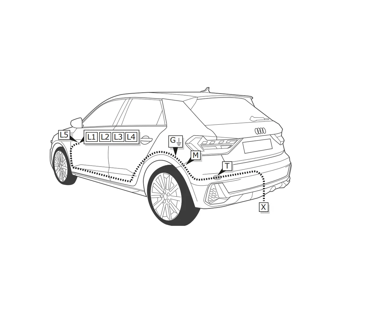 Электрика фаркопа ECS (7 pin) для Audi A1 2018- VW146B1 в 