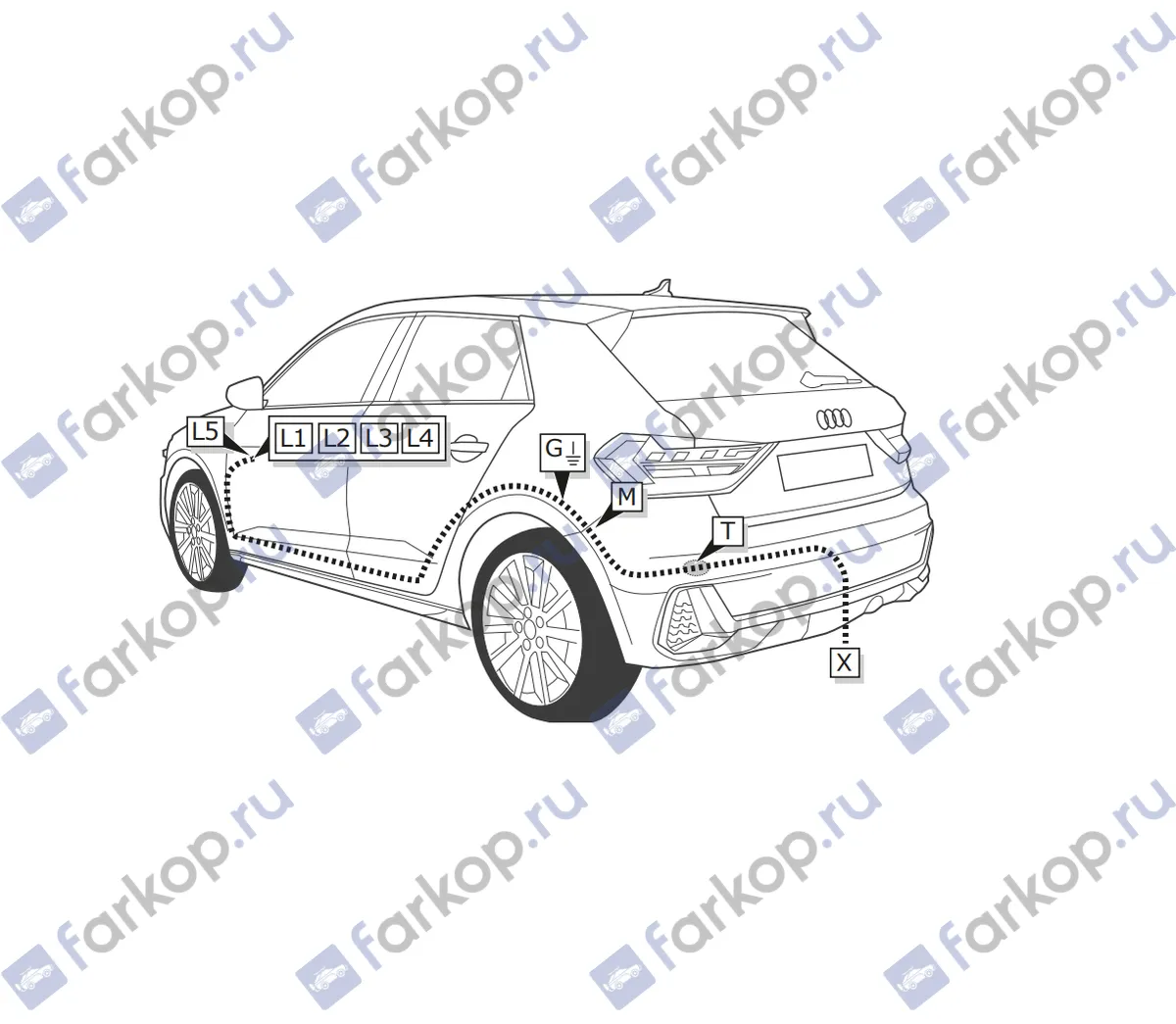 Электрика фаркопа ECS (7 pin) для Audi A3 2012- VW146B1 в 