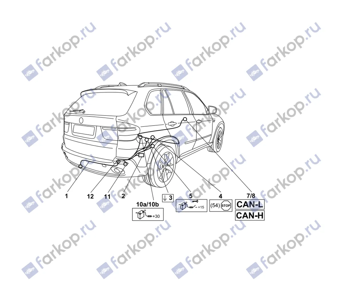 Электрика фаркопа Westfalia (7 pin) для BMW X6 2008-2014 303451300107 в 