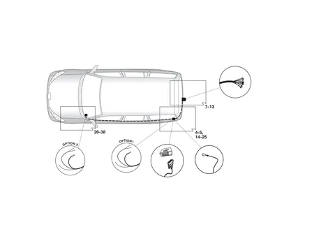 Электрика фаркопа Hak-System (13 pin) для Peugeot 5008 2009-2016 21500558 в 