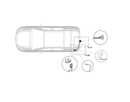 Электрика фаркопа Hak-System (13 pin) для Peugeot 407 (седан/купе/универсал) 2004-2010 21500558 в 