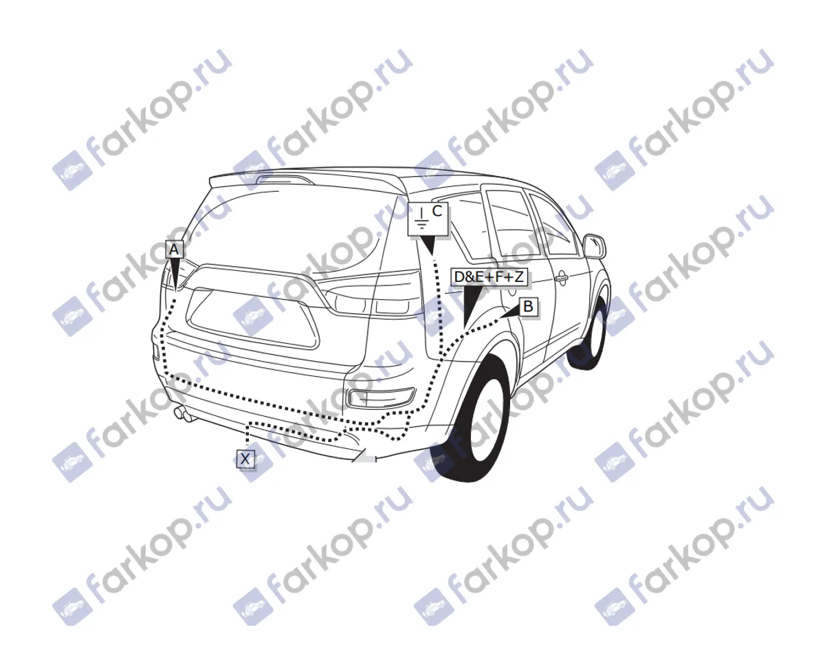 Электрика фаркопа Brink (7 pin) для Mitsubishi Outlander 2007-2012 729431 в 