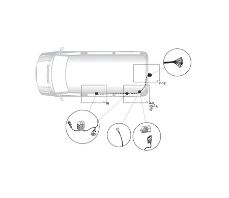 Электрика фаркопа Hak-System (13 pin) для Peugeot Expert 2016- 21500626 в 