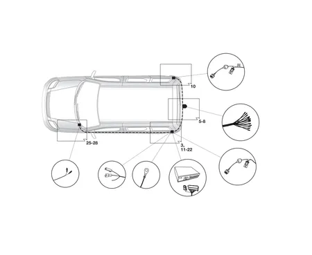 Электрика фаркопа Hak-System (7 pin) для Fiat Panda 2012- 12050520 в 