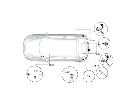 Электрика фаркопа Brink (7 pin) для Hyundai ix20 2010- 720503 в 