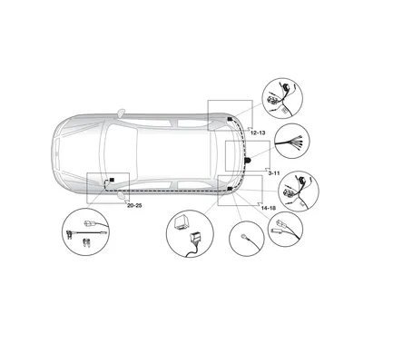 Электрика фаркопа Hak-System (7 pin) для Hyundai ix20 2010- 12500555 в 