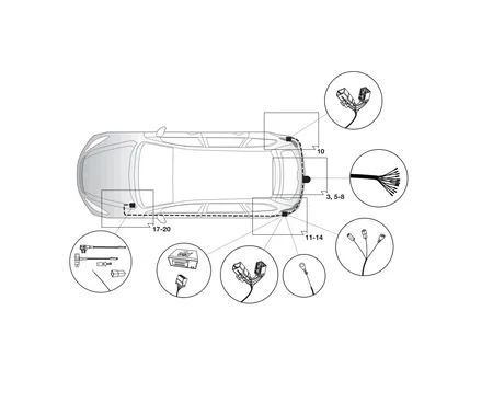 Электрика фаркопа Hak-System (13 pin) для Kia Optima 2016- 21100546 в 