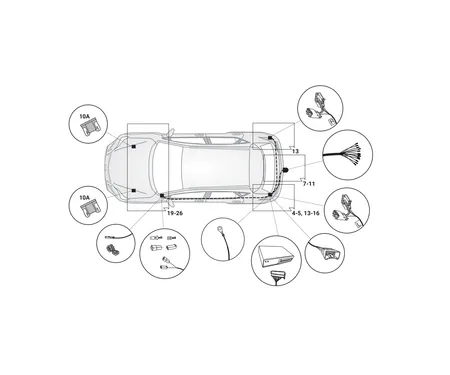 Электрика фаркопа Hak-System (13 pin) для Lexus NX 200, 200t, 300h 2017- 21670503 в 