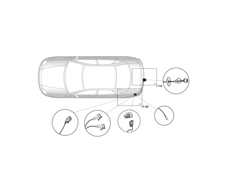 Электрика фаркопа Brink (13 pin) для Mercedes C-class 2001-2008 727414 в 