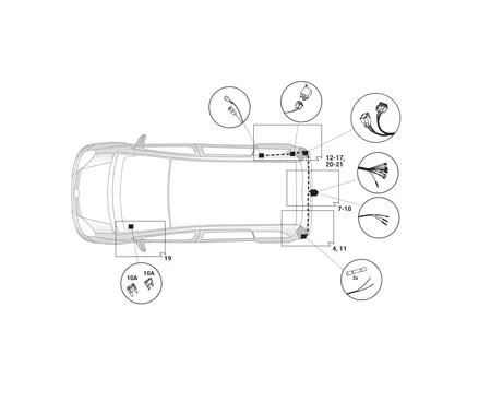 Электрика фаркопа Hak-System (13 pin) для Mercedes Citan 2012- 21500581 в 