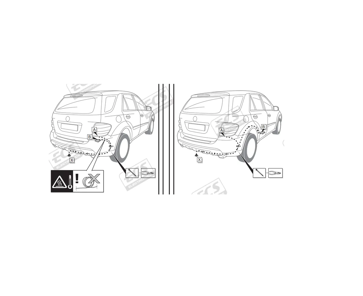 Электрика фаркопа ECS (7 pin) для Mercedes M-class 2006-2012 MB075BH в 