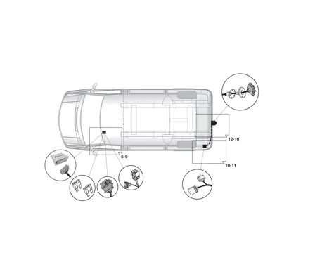 Электрика фаркопа Hak-System (13 pin) для Mercedes Sprinter 2018-, (для а/м с подготовкой) 21040538 в 