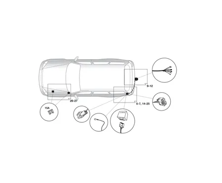 Электрика фаркопа Hak-System (7 pin) для Nissan Qashqai 2014-2019 12140523 в 