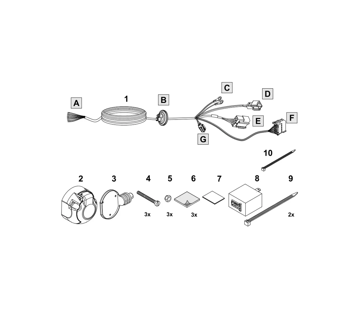 Электрика фаркопа Brink (7 pin) для Nissan Qashqai 2014-2019 732713 в 