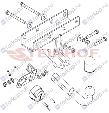 Фаркоп Steinhof для Jeep Wrangler 2017-, (кроме adblue) J-077 в 