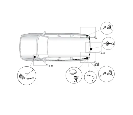 Электрика фаркопа Hak-System (13 pin) для Opel Zafira 2005-2014 21150523 в 