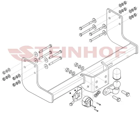 Фаркоп Steinhof для Mercedes Sprinter 2018- (для а/м без ступеньки, база 3924mm) M-170 в 