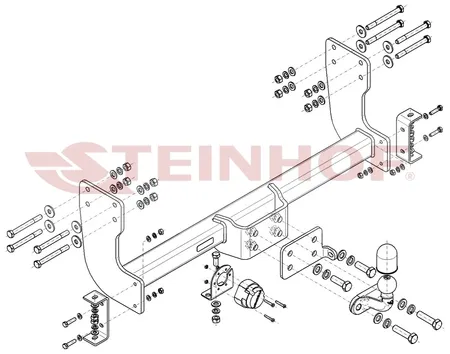 Фаркоп Steinhof для Volkswagen Crafter 2017-, (бортовой, спарка, задний привод) V-037 в 