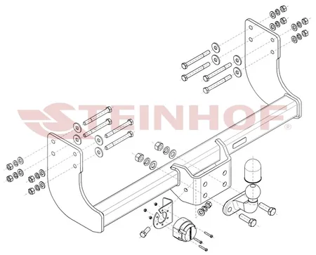Фаркоп Steinhof для Volkswagen Crafter 2017-, (бортовой, одинарн.колеса, передний привод) V-038 в 
