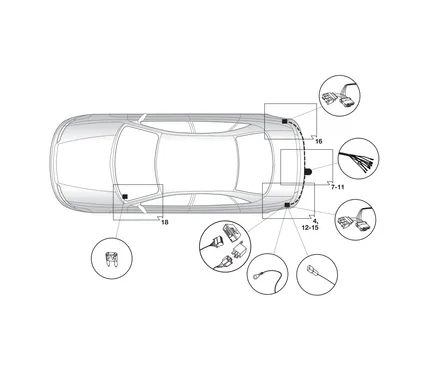 Электрика фаркопа Hak-System (7 pin) для Renault Laguna Grandtour 2013- 12180536 в 