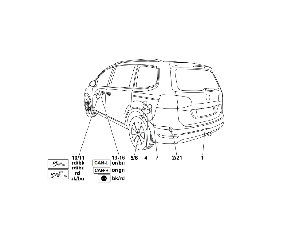 Электрика фаркопа Westfalia (7 pin) для Seat Alhambra 2010-2015 321600300107 в 