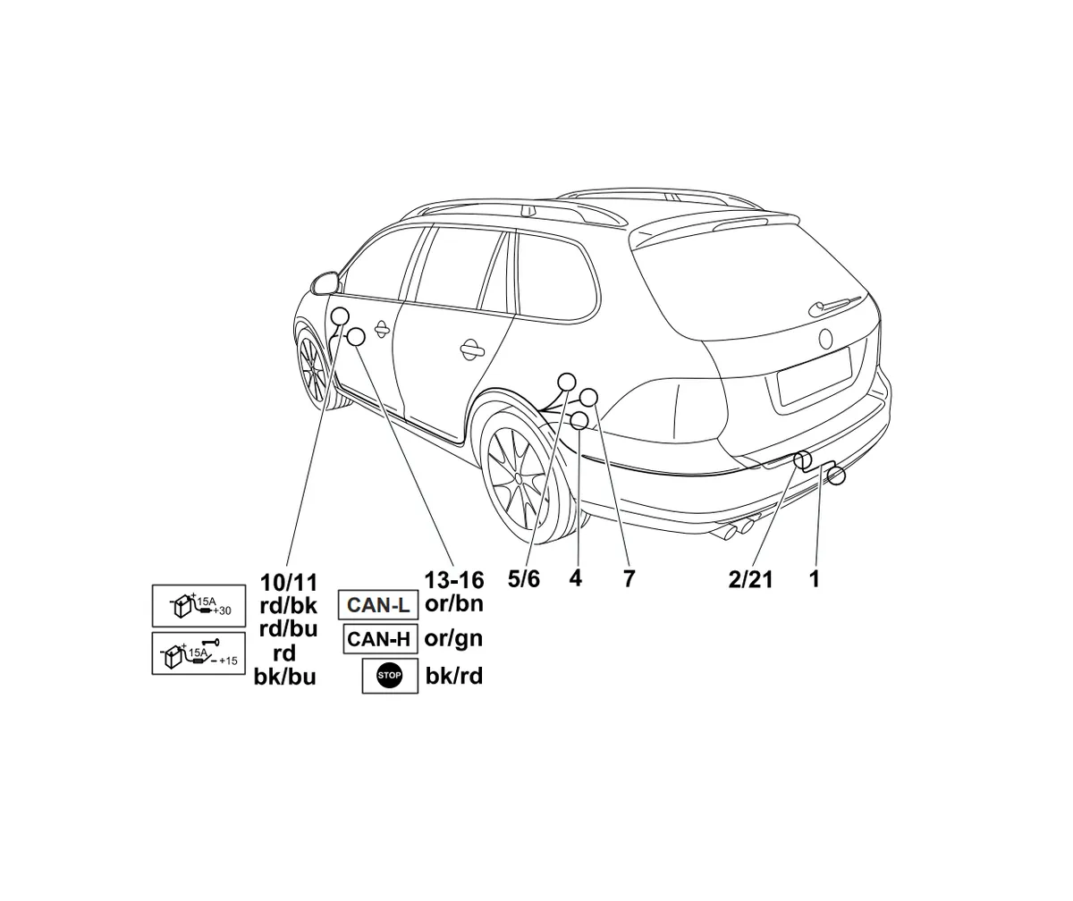 Электрика фаркопа Westfalia (7 pin) для Volkswagen Golf 2003-2009 321600300107 в 