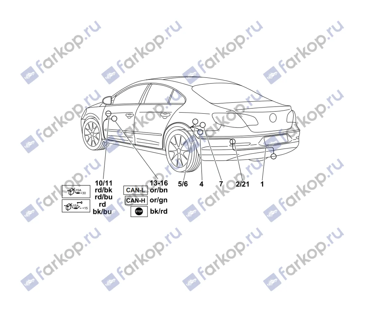 Электрика фаркопа Westfalia (7 pin) для Volkswagen Passat CC 2012-2017 321600300107 в 