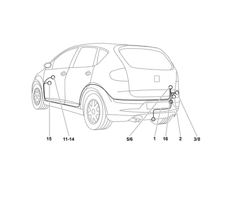 Электрика фаркопа Westfalia (7 pin) для Seat Toledo 2004-2012 344044300107 в 