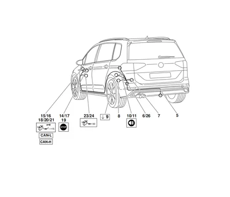 Электрика фаркопа Westfalia (7 pin) для Volkswagen Touran 2015- 321863300107 в 