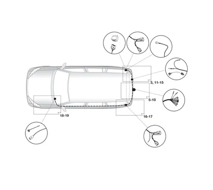 Электрика фаркопа Hak-System (13 pin) для Suzuki SX4 S-Cross 2013- 21240521 в 