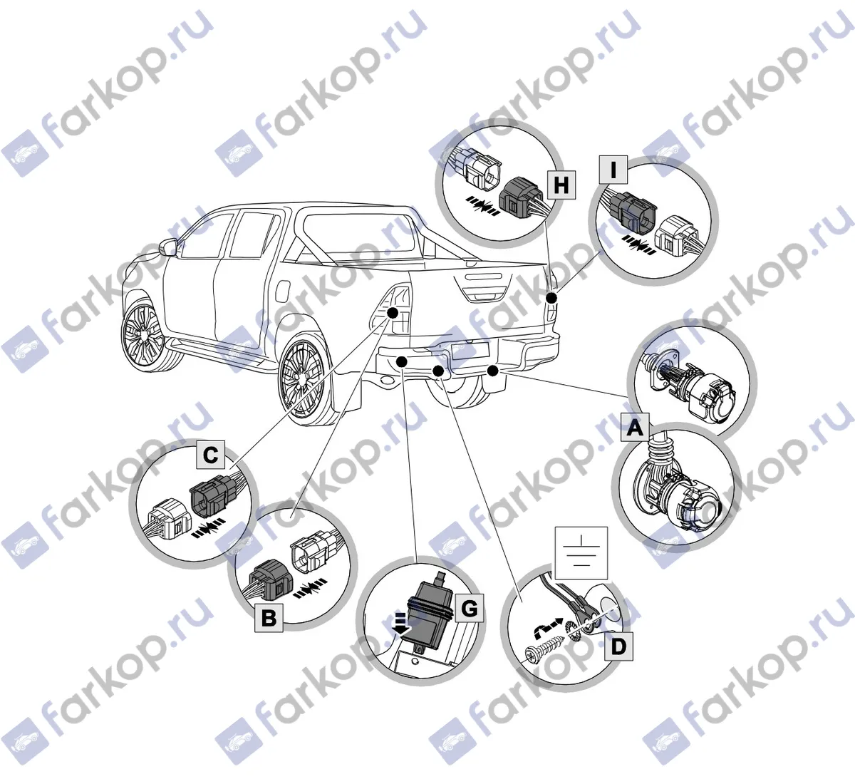 Электрика фаркопа Westfalia (13 pin) для Toyota Hilux 2016- 335456300113 в 