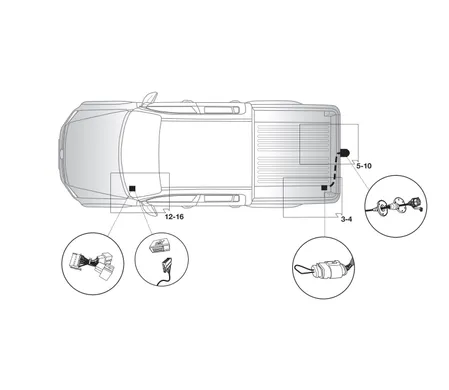 Электрика фаркопа Hak-System (7 pin) для Volkswagen Amarok 2010-, (только для а/м с подготовкой) 12270554 в 