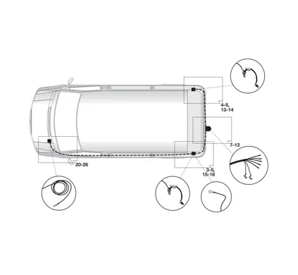 Электрика фаркопа Brink (7 pin) для Volkswagen Transporter T5 2003-2009 756631 в 