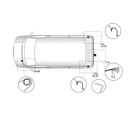 Электрика фаркопа Hak-System (7 pin) для Volkswagen Multivan T5 2003-2009 12270512 в 