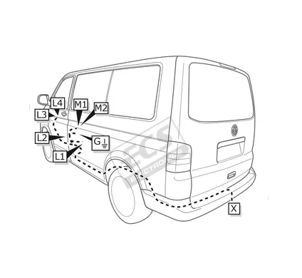 Электрика фаркопа ECS (7 pin) для Volkswagen Multivan T5 2009-2015 VW126B1 в 