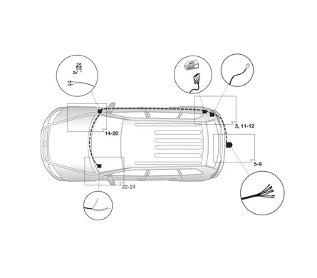 Электрика фаркопа Hak-System (7 pin) для Volkswagen Touareg 2010-2018  12270553 в 