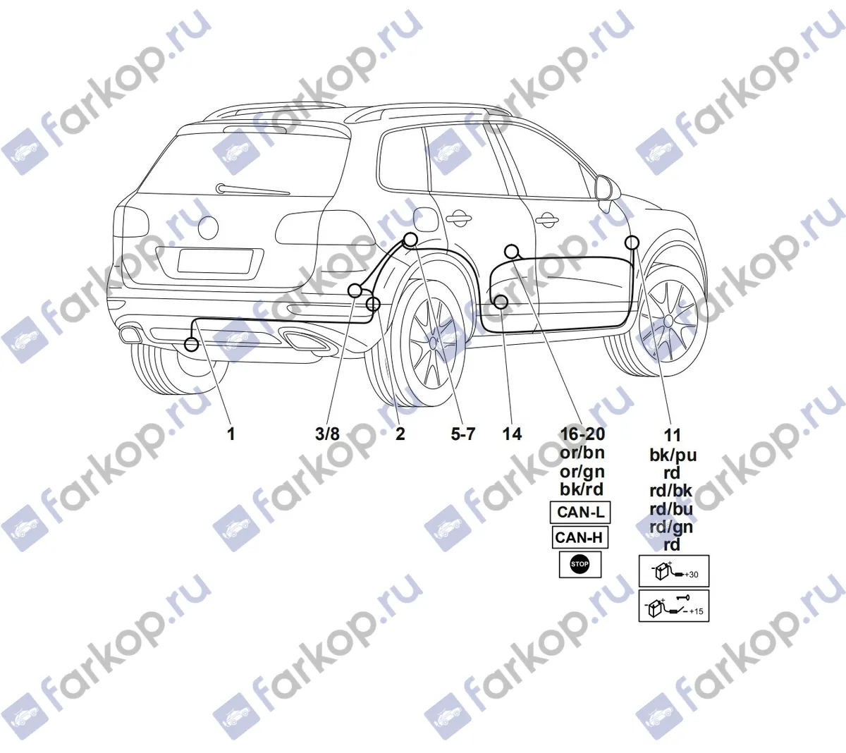 Электрика фаркопа Westfalia (13 pin) для Volkswagen Touareg 2014-2017 321766300113 в 